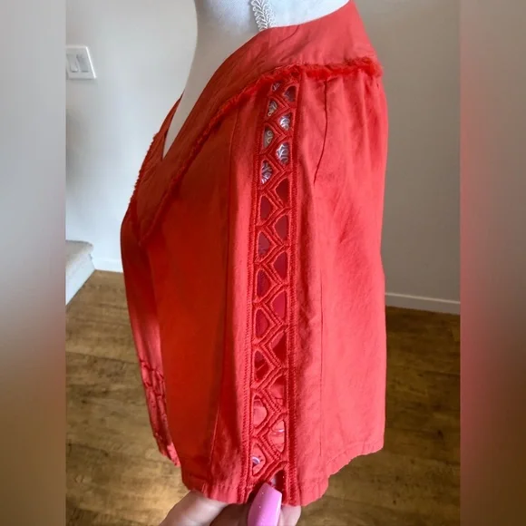 Madewell Angelica Eyelet top size Medium 100% Cotton Boho Fairy Romantic Career - Picture 5 of 11